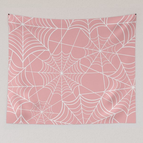 Item preview, pastel pink halloween spider web  designed and sold by Gossip Rag.