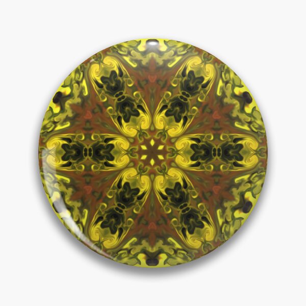 Item preview, Psychedelic Mandala Flower Green and Yellow designed and sold by WormholeOrbital.