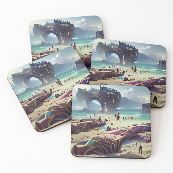 Item preview, Space beach trippy psychedelic art designed and sold by philbraxton.