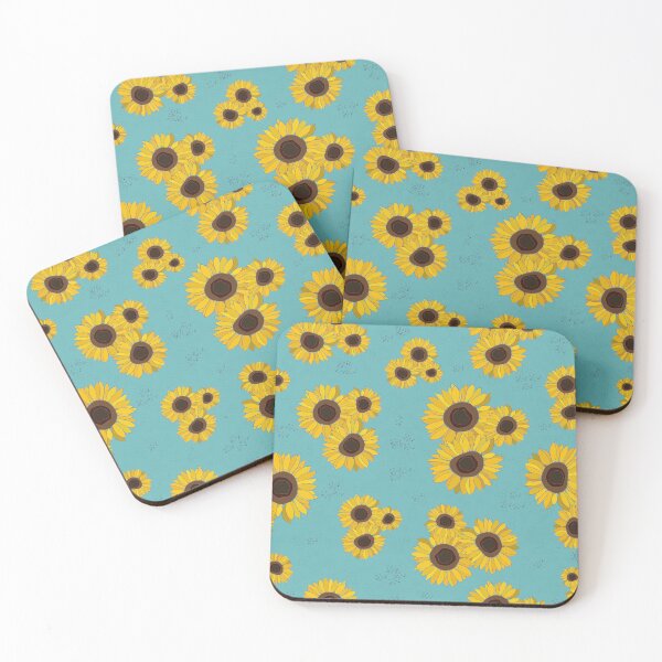 Item preview, Sunflowers with light blue background designed and sold by Iridp.