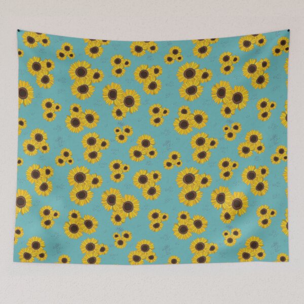 Item preview, Sunflowers with light blue background designed and sold by Iridp.