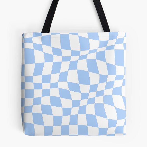 Item preview, Warped Checkered Pattern (sky blue/white) designed and sold by Design Minds Boutique.