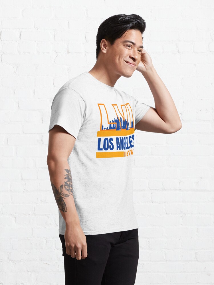 Los Angeles Football Yellow Blue Orange Los Angeles Rams NFL Apparel Super  Bowl LVI | Classic T-Shirt