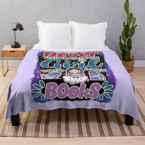 Item preview, Never underestimate a girl who loves books - funny quote designed and sold by VichallanStudio.