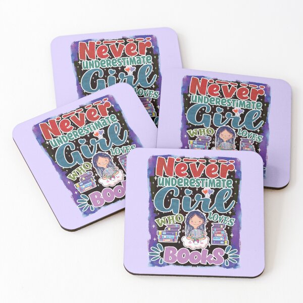 Item preview, Never underestimate a girl who loves books - funny quote designed and sold by VichallanStudio.
