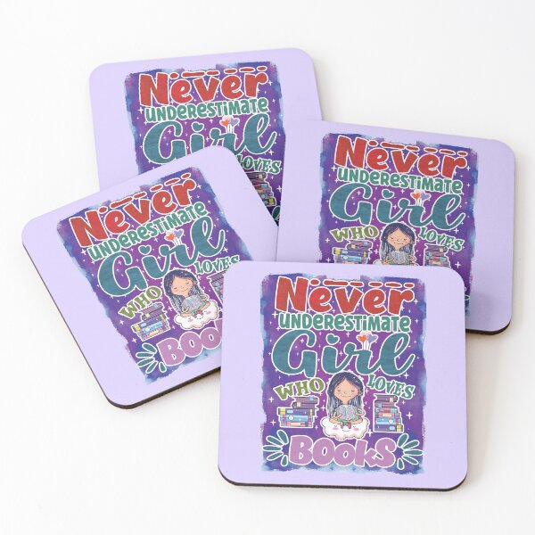 Item preview, Never underestimate a girl who loves books - funny quote designed and sold by VichallanStudio.