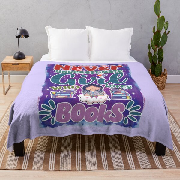 Item preview, Never underestimate a girl who loves books - funny quote designed and sold by VichallanStudio.