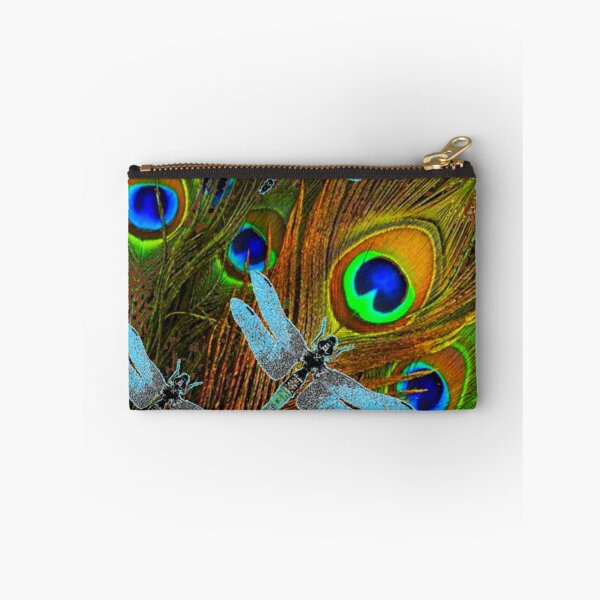 Item preview,  BLUE DRAGONFLYS PEACOCK FEATHERS  PATTERN ART   designed and sold by sharlesart.