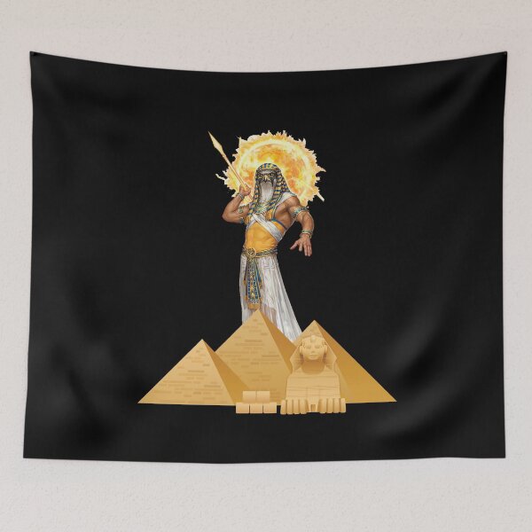 Aperçu de l'œuvre Dieux solaires égyptiens - Anubis - Pyramides-symboles de protection égyptiennes créée et vendue par RAKANSHIRTS.