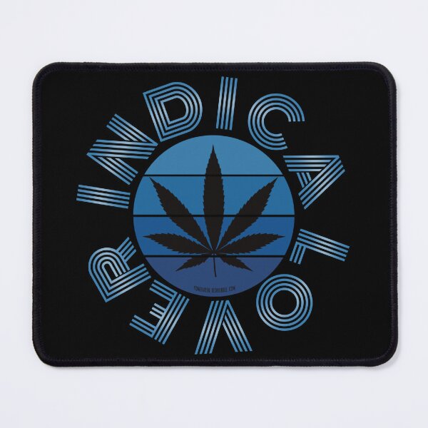 Item preview, Retro Vintage Sunset Blue Pot leaf-Indica lover designed and sold by YomeHayin.