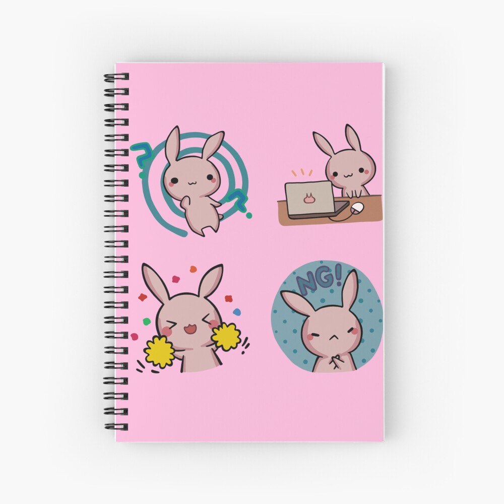 Bunny Notebook, Cute Notebook, Kawaii Journal Notebook, 5 X 7-inch