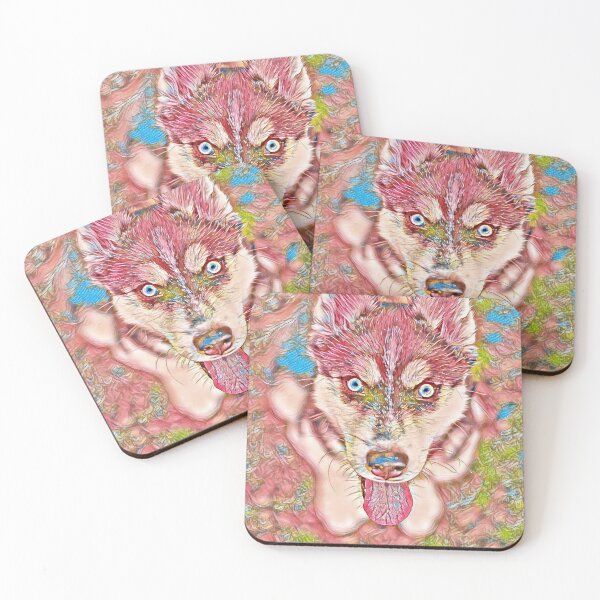 Item preview, A colourful watercolour husky print.  Husky Artwork designed and sold by Doggymadness.