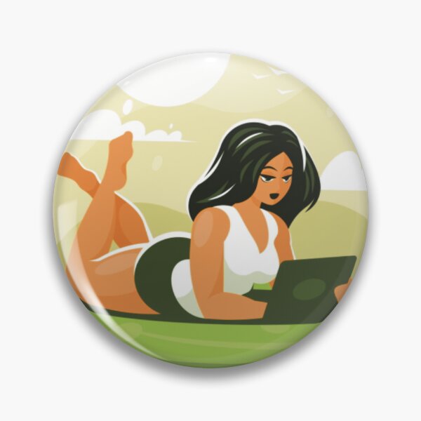 Item preview, Girl with tablet in park designed and sold by UnicornFlamingo.