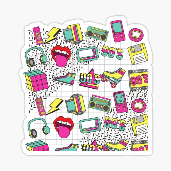 Unique Printable Back To The Nineties Stickers Pack