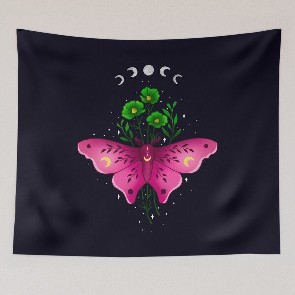 Item preview, Celestial Moth and Floral designed and sold by ethnicdrawing.