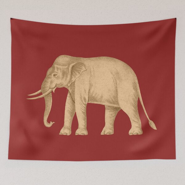 Item preview, A White Elephant on the Red Field.  -- The Siam / Thailand White Elephant Flag - White Elephant With Tusks - Thai Elephants - Sacred Elephants of Thailand designed and sold by ArtistEnvy.