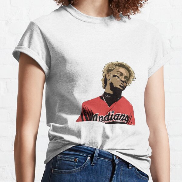 Women's New Era Francisco Lindor Navy Cleveland Indians Name & Number T- Shirt