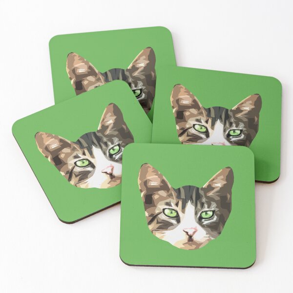 Item preview, Green Eyed Tabby Cat - Cute Cat Pop Art - WPAP designed and sold by inkandmoth.