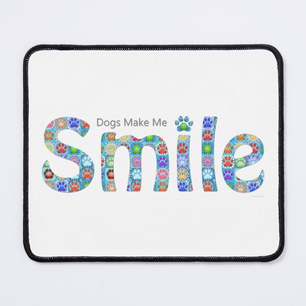 Item preview, Whimsical Colorful Happy Dog Art - Dogs Make Me Smile designed and sold by Sharon Cummings Art.