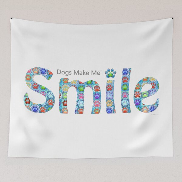 Item preview, Whimsical Colorful Happy Dog Art - Dogs Make Me Smile designed and sold by Sharon Cummings Art.