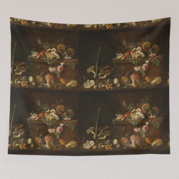 Item preview, Still Life with Mushrooms and Flowers designed and sold by Old-fowers.