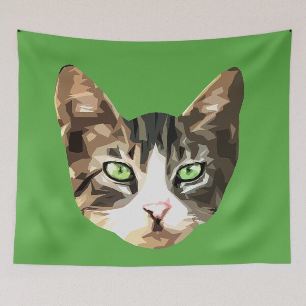Item preview, Green Eyed Tabby Cat - Cute Cat Pop Art - WPAP designed and sold by inkandmoth.