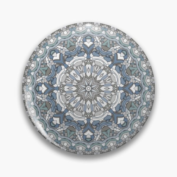 Item preview, Blue Gray and Teal Mandala designed and sold by Kelly Dietrich Mandala & Fractal Art.