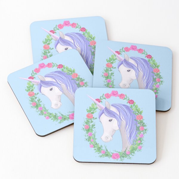 Item preview, Floral unicorn artwork watercolour style by Whimsicolour Art  designed and sold by Whimsicolourart.