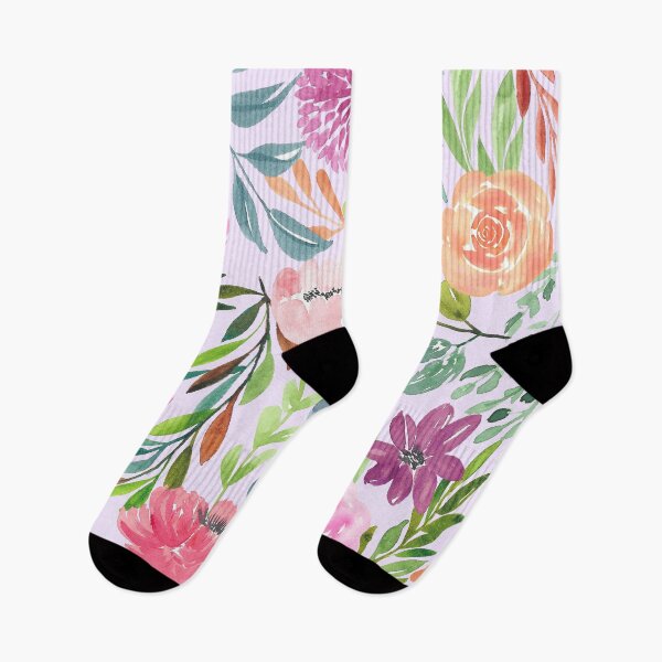 Item preview, Flower Watercolor Floral Garden Digital Papers Socks Dress Decoration Family Men Women Gift Idea designed and sold by NOorYES.