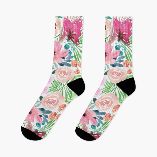 Artikelvorschau, Flower Garden Digital Papers Socken für Männer Frauen Geschenkidee entworfen und verkauft von NOorYES.