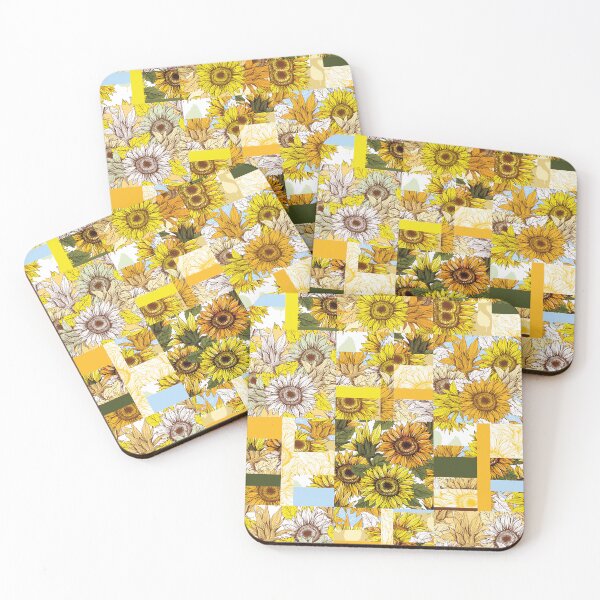 Item preview, Sunflowers Quilt Patterns - Yellow Background Pattern  designed and sold by NawalMagdy.