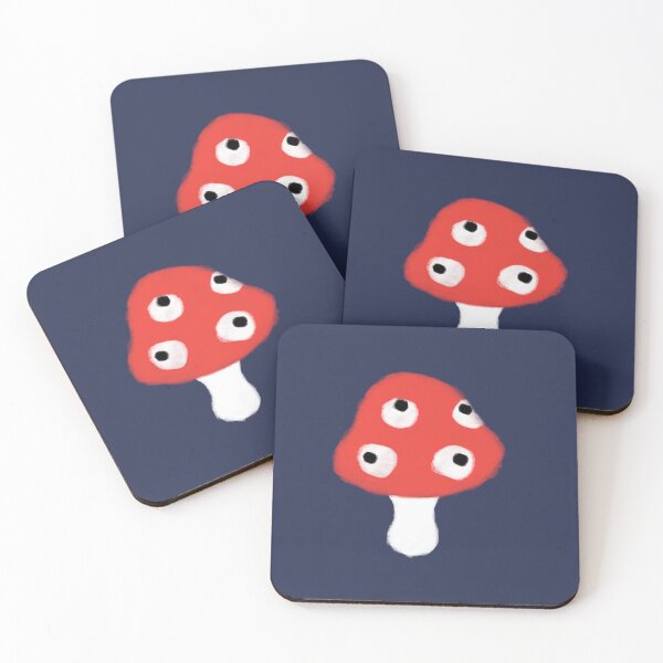 Item preview, Mushroom's eye view Painting Illustration - Cute toadstool Plant Forest Nature Red Cup with Polkadot -Fungus Pattern Design Hand Drawn Kids Art Style designed and sold by WASHINGMACHINE’s vacation.