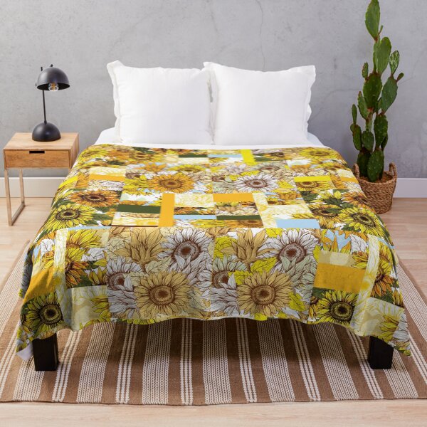 Item preview, Sunflowers Quilt Patterns - Yellow Background Pattern  designed and sold by NawalMagdy.