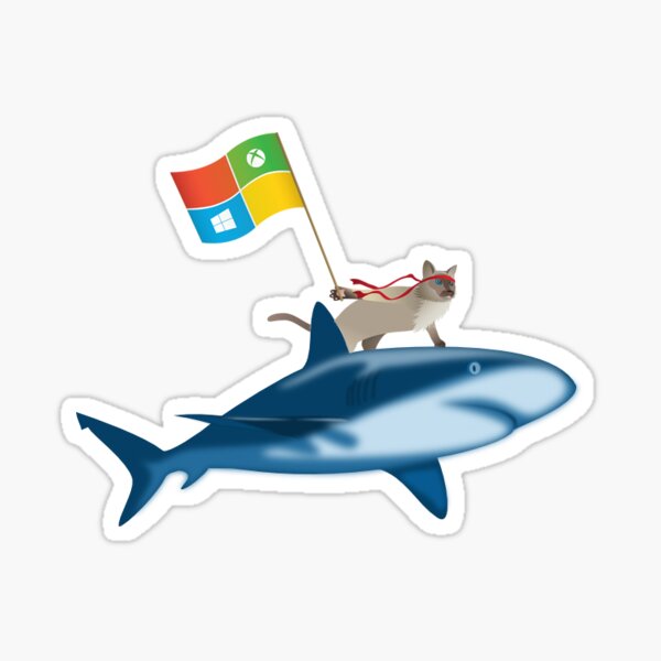 Cat Shark Stickers Redbubble - cat roblox megalodon shark