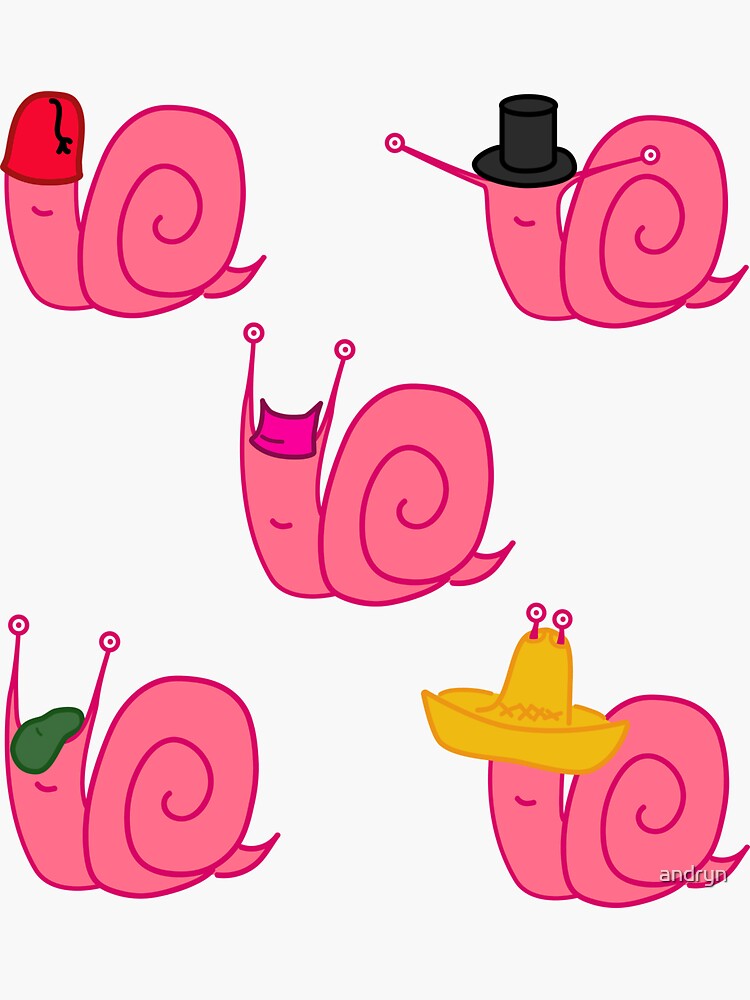 "Snails in Hats" Sticker by andryn Redbubble