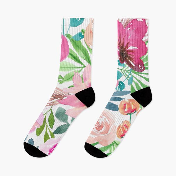 Item preview, Flower Watercolor Floral Garden Digital Papers Socks Dress Decoration Family Men Women Gift Idea designed and sold by NOorYES.