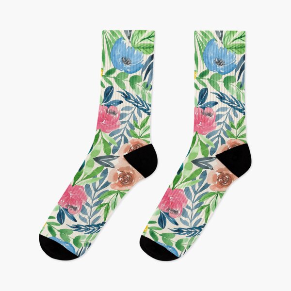 Artikelvorschau, Flower Garden Digital Papers Socken für Männer Frauen Geschenkidee entworfen und verkauft von NOorYES.