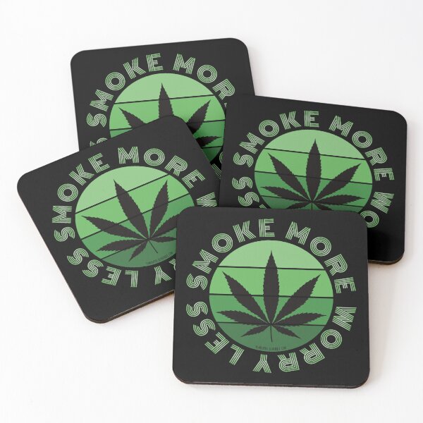 Item preview, Retro Vintage Sunset Green Pot leaf-Smoke more worry less designed and sold by YomeHayin.