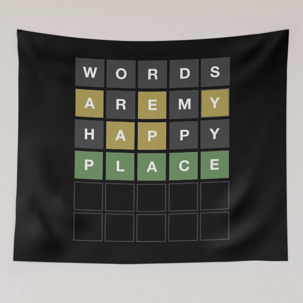 Item preview, Words Are My Happy Place - Wordle Grid Design designed and sold by MintGubbins.