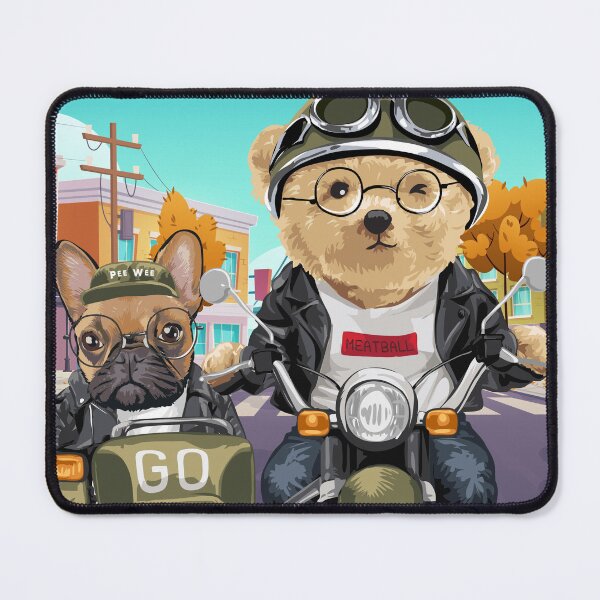 Item preview, Pee Wee French Bulldog and Meatball Bear Ride Motorcycle designed and sold by scooterbaby.