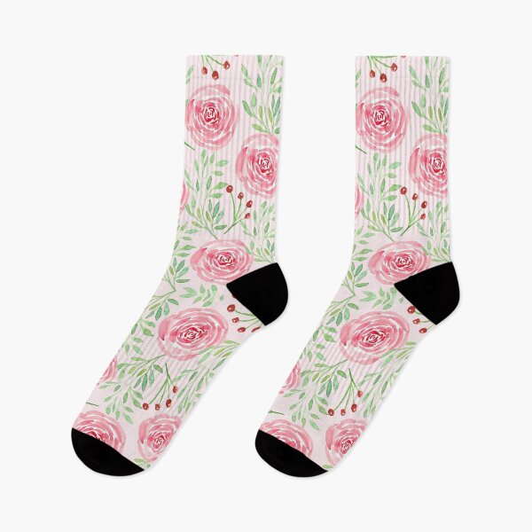 Artikelvorschau, Hawaii Hawaiian Floral Flower Garden Water Colors Digital Papers Socken für Männer Frauen Geschenkidee entworfen und verkauft von NOorYES.