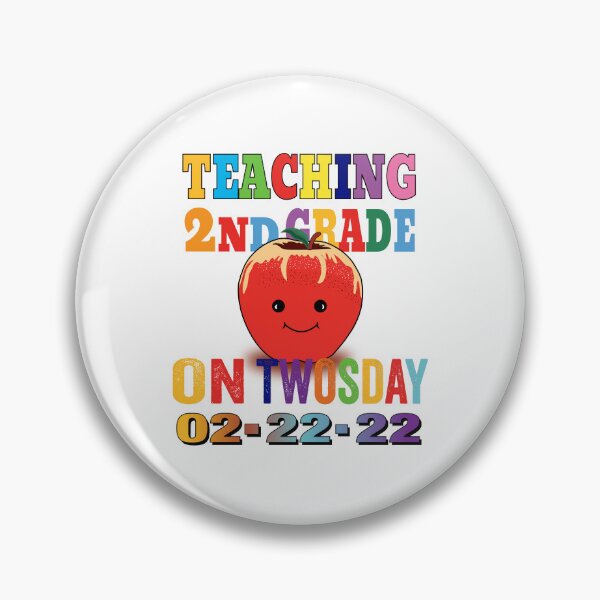 Item preview, Cartoon Apple and Teaching 2nd grade on Twos-day February 22-22 designed and sold by TJHstudio.