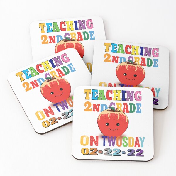 Item preview, Cartoon Apple and Teaching 2nd grade on Twos-day February 22-22 designed and sold by TJHstudio.