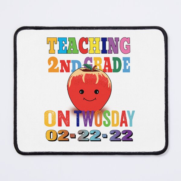 Item preview, Cartoon Apple and Teaching 2nd grade on Twos-day February 22-22 designed and sold by TJHstudio.