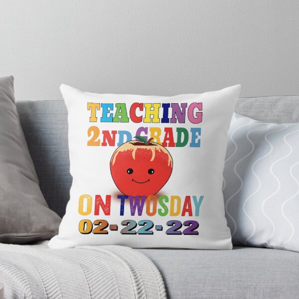 Item preview, Cartoon Apple and Teaching 2nd grade on Twos-day February 22-22 designed and sold by TJHstudio.