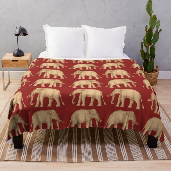 Item preview, A White Elephant on the Red Field Pattern.  -- The Siam / Thailand White Elephant Flag - White Elephant With Tusks - Thai Elephants - Sacred Elephants of Thailand designed and sold by ArtistEnvy.