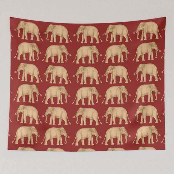 Item preview, A White Elephant on the Red Field Pattern.  -- The Siam / Thailand White Elephant Flag - White Elephant With Tusks - Thai Elephants - Sacred Elephants of Thailand designed and sold by ArtistEnvy.