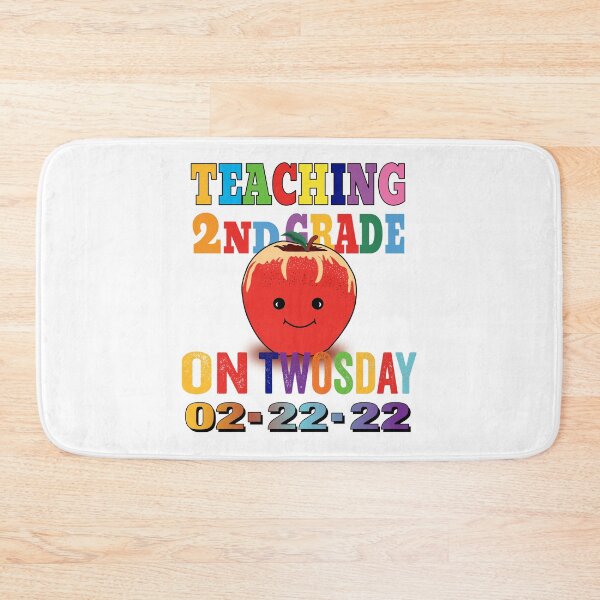 Item preview, Cartoon Apple and Teaching 2nd grade on Twos-day February 22-22 designed and sold by TJHstudio.