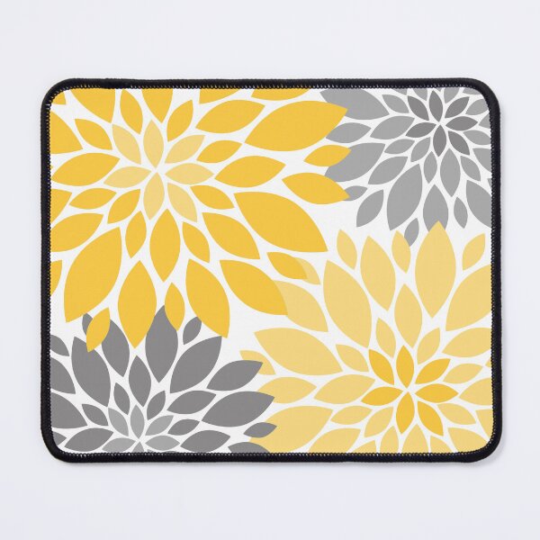 Item preview, Yellow and Gray Dahlia Floral Pattern designed and sold by IoanaHraball.