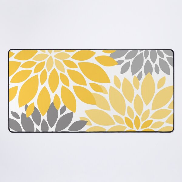 Item preview, Yellow and Gray Dahlia Floral Pattern designed and sold by IoanaHraball.